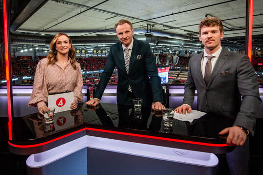 TV4s Lena Sundqvist, Staffan Kronwall och Adam Johansson