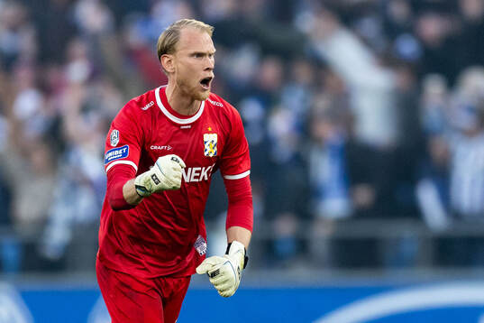 IFK Göteborgs målvakt Pontus Dahlberg jublar
