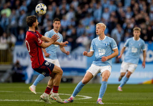 Östers Alibek Aliev och Malmö FFs Otto Rosengren