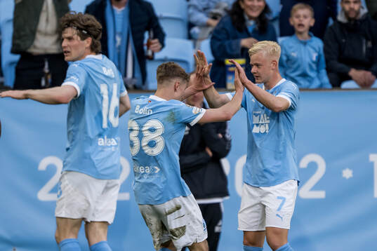 Malmö FFs Hugo Bolin och Otto Rosengren jublar