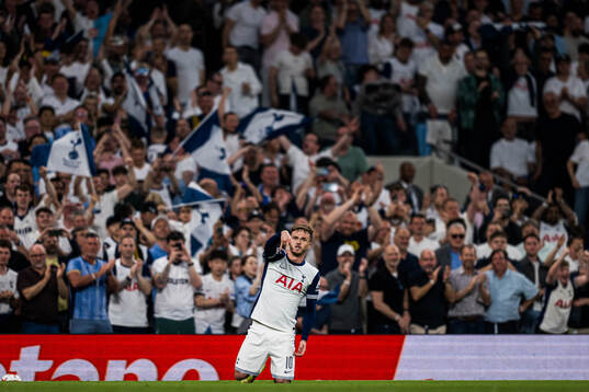 James Maddison of Tottenham celebrates