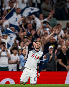 James Maddison of Tottenham celebrates