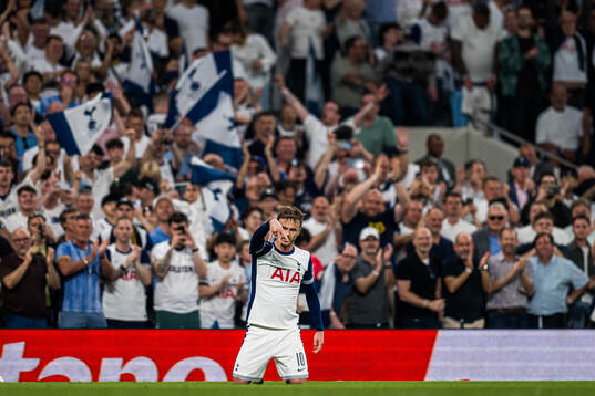 James Maddison of Tottenham celebrates