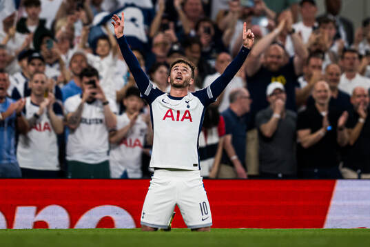 James Maddison of Tottenham celebrates