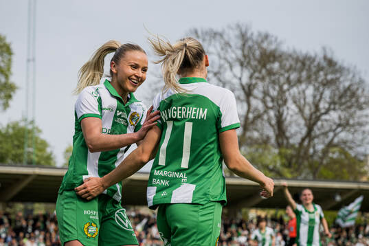 Hammarbys Anna Jøsendal och Ellen Wangerheim jublar
