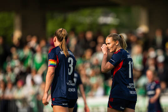 Rosengårds Gudrun Arnardottir och Emma Jansson deppar