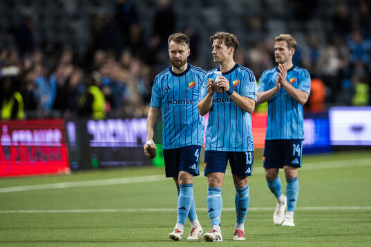 Jacob Une and Daniel Stensson of Djurgården looks dejected