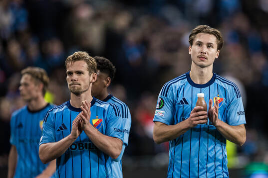 Hampus Finndell and Miro Tenho of Djurgården looks dejected