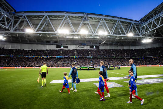 Jacob Une, goalkeeper Jacob Rinne and Marcus Danielson of
