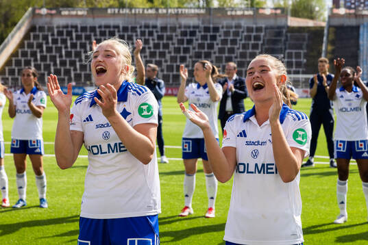 IFK Norrköpings Wilma Leidhammar och Svea Rehnberg jublar