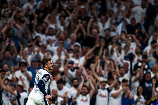 James Maddison of Tottenham celebrates