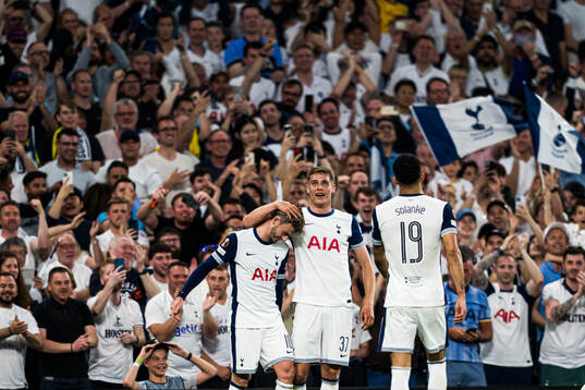 James Maddison of Tottenham celebrates
