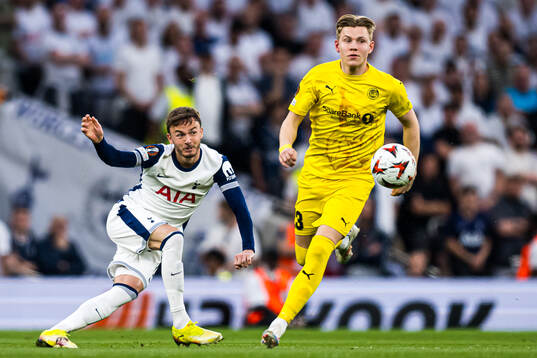 James Maddison of Tottenham and Jens Petter Hauge of