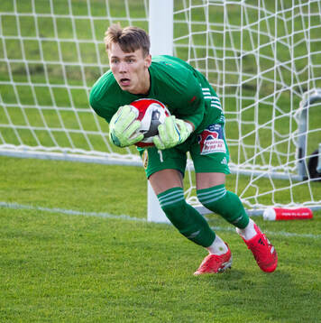 IFK Hässleholms målvakt Felix Persson i matchen i
