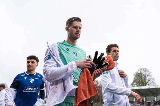 Halmstads Bleon Kurtulus, målvakt Tim Rönning och Gabriel
