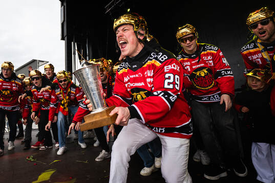 Luleås Erik Gustafsson jublar