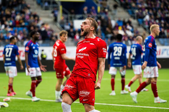 Mads Berg Sande of Brann celebrates