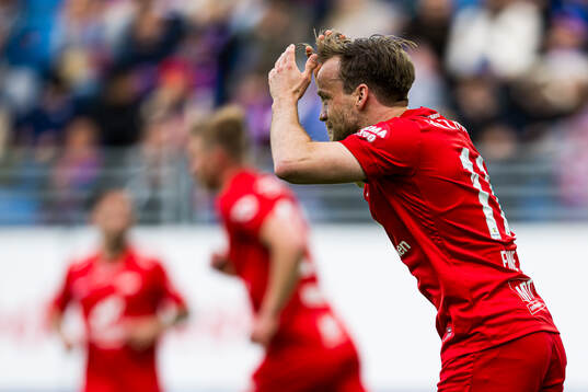 Bård Finne of Brann looks dejected
