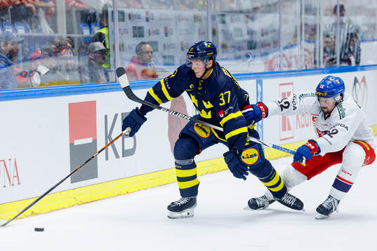 Isac Lunderström of Sweden and Jiri Cernoch of Czech