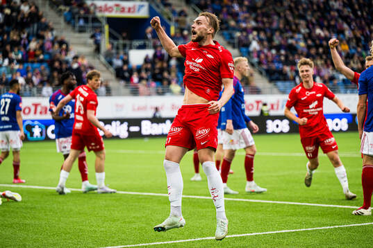 Mads Berg Sande of Brann celebrates
