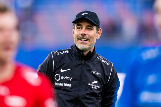 Freyr Alexandersson, head coach of Brann, celebrates