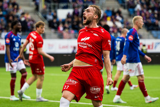 Mads Berg Sande of Brann celebrates