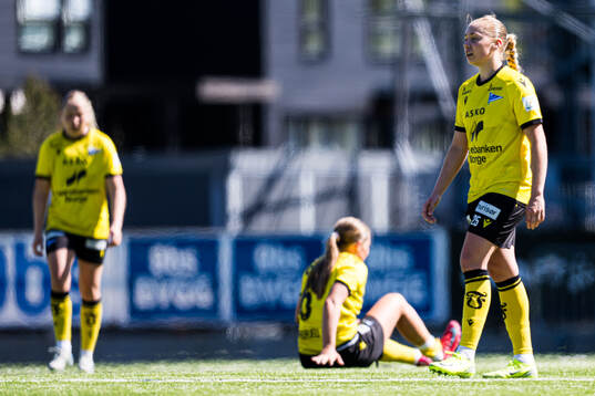 Amalie Isabell Taraldsen of Start looks dejected
