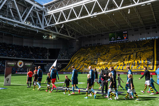 AIKs supportrar med ett tifo