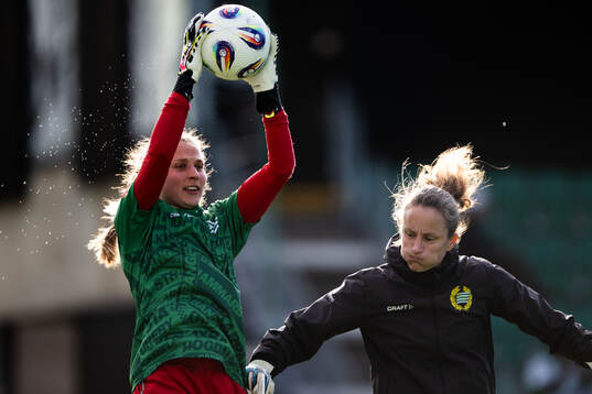 Hammarbys målvakt Anna Tamminen och målvaktstränare
