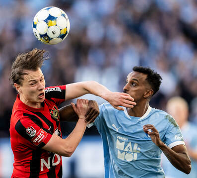 Brommapojkarnas Alex Timossi Andersson och Malmö FFs Taha