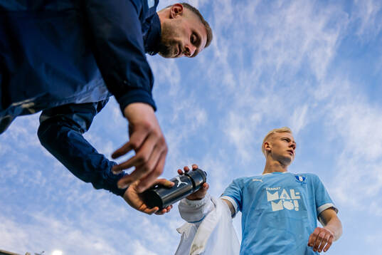 Malmö FFs Tom Noon, ansvarig fystränare och Otto Rosengren