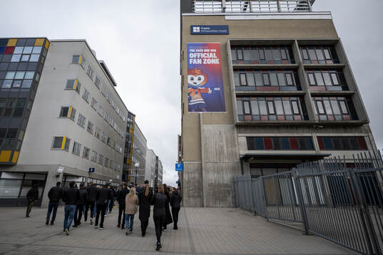 A sign of the fan zone
