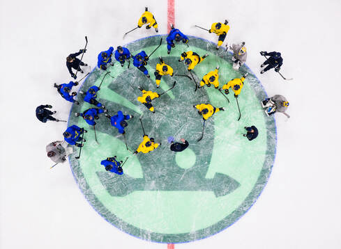 Head coach Sam Hallam of Sweden talking to players at a