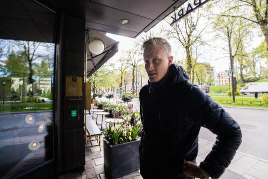 Gabriel Carlsson of the Swedish national men's ice hockey