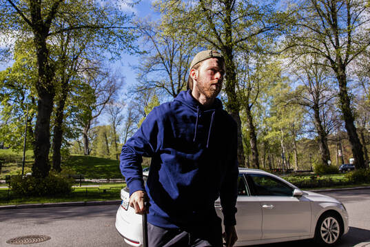 Elias Lindholm of the Swedish national men's ice hockey