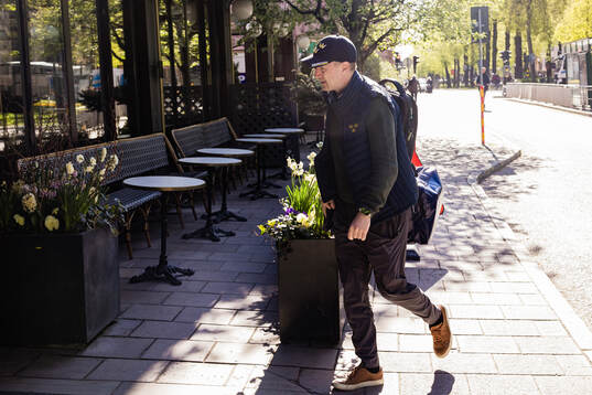 of the Swedish national men's ice hockey team arrives to