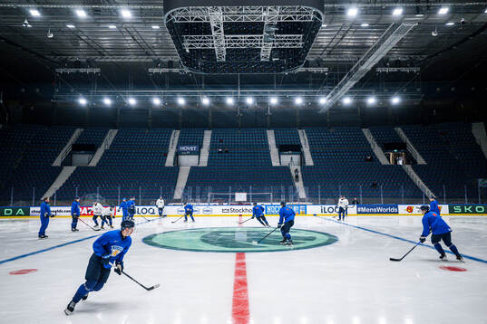 Players of Finland at a practice session