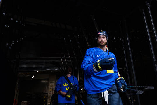 Adam Larsson of Sweden at a practice session