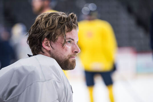 Goalkeeper Samuel Ersson of Sweden at a practice session