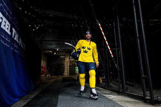 Erik Gustafsson of Sweden arrives at a practice session