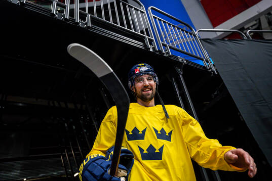 Erik Gustafsson of Sweden arrives at a practice session