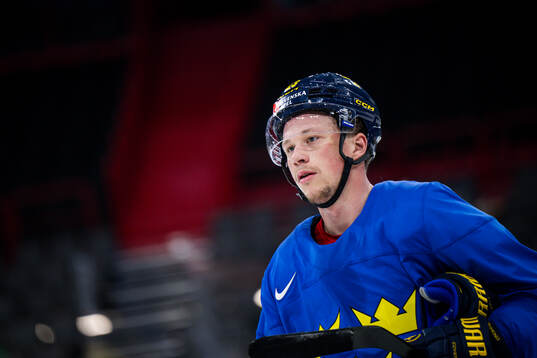 Lucas Raymond of Sweden at a practice session