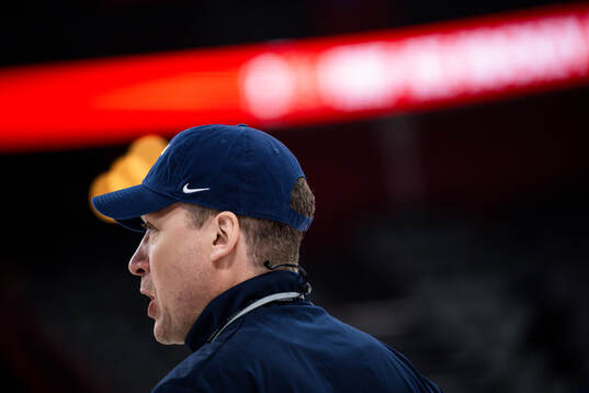 Head coach Sam Hallam of Sweden at a practice session
