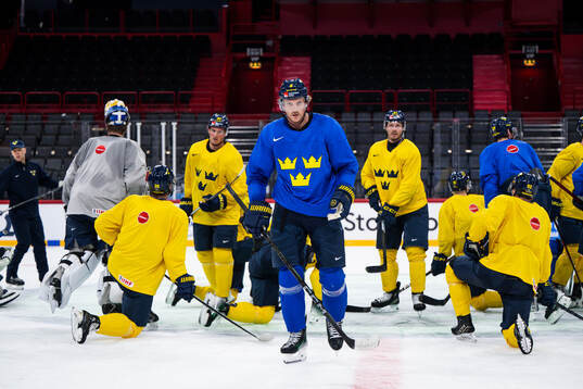 Jonas Brodin of Sweden at a practice session