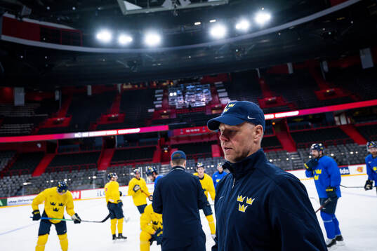 Assistant coach Nicklas Rahm of Sweden at a practice session
