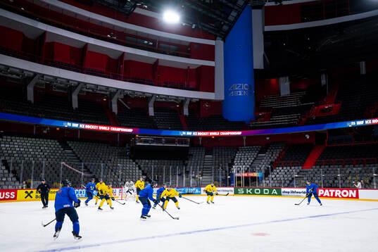 View over Avicii Arena at at a practice session with Sweden