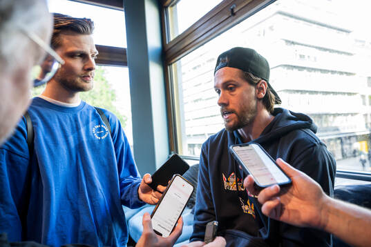 Goaltender Jacob Markström of Sweden at a press event