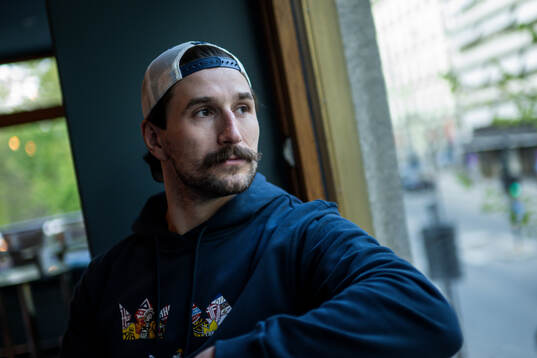 Filip Forsberg of Sweden poses for a portrait at a press