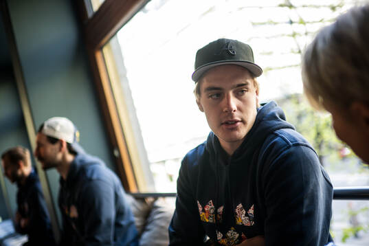 Leo Carlsson of Sweden at a press event