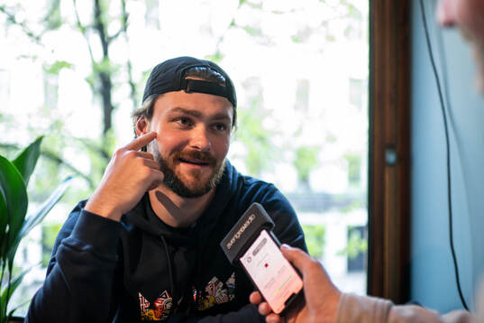 Rasmus Andersson of Sweden at a press event